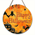 Miniatyrbillede 1 af 5: Halloween Græskar Trick Or Treat Vedhæng i Træ Spøgelseshus Dørindretning Hængende Skilte Ornamenter C