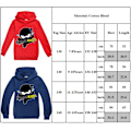 Miniatyrbild 3 av 3: NUINJA Barn Hoodie Pojkar Flickor Långärmad Tröja Pullover Topp red 140cm