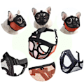 Miniatyrbild 3 av 5: Snout Dog Nosparti, Andningsbar Mesh, Plat Nosparti, Bulldog Mask, Munskydd Black L