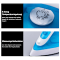 Miniatyrbillede 5 af 5: [Udsalg] Dampstrygejern - Vertikal damp - Keramisk strygesål 1200W - Hurtig opvarmning og effektiv strygning - Seks temperaturindstillinger, Blå Blue