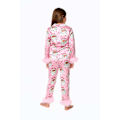 Miniatyrbillede 2 af 5: 7-13 år Småbørn Pige Pyjamas Julepyjamas til Småbørn Piger Små Børn Langærmet Nattøj Knap Satin Pyjamassæt Pink 12T