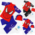Miniatyrbild 2 av 3: Spiderman Barn Pojkars Baddräkt Topp + Shorts + Keps Set Baddräkt Strandkläder Sommar Blue L