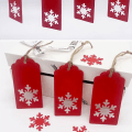 Pikkukuva 5 / 5: 50 kpl Joulukuusi Ripustettavat Kraft Paper Lahjalaput Kortti Narulla Snow Red 50PCS