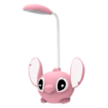 Miniatyrbillede 2 af 5: Sød Lilo & Stitch Foldbar LED Skrivebordslampe med Blyantspidser - USB Genopladeligt Lys - Perfekt Gave fra Klassekammerater Pink