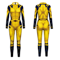 Miniatyrbild 6 av 7: Wolverine-dräkt för män, superhjälte-jumpsuit för pojkar, Halloween-cosplay, bodysuit, rekvisita, fantasy Yellow M