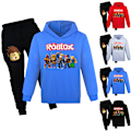 Miniatyrbild 2 av 3: Barn Pojkar Roblox Spårjacka Hoodie Topp + Byxor Set Superhjälte Red 140cm