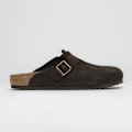 Miniatyrbillede 2 af 6: Birkenstock Boston Ruskind Soft Footbed Træsko Unisex Slip On Fritidssko Mocha 38