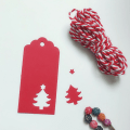 Pikkukuva 5 / 5: 50 kpl Joulukuusi Ripustettavat Kraft Paper Lahjalaput Kortti Narulla red 50PCS
