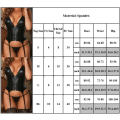 Miniatyrbild 2 av 2: Body  Kvinna Patent Läder Lingerie Halter Rygglös Underkläder black M