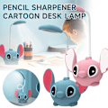 Miniatyrbillede 5 af 5: Sød Lilo & Stitch Foldbar LED Skrivebordslampe med Blyantspidser - USB Genopladeligt Lys - Perfekt Gave fra Klassekammerater Blue