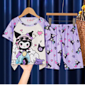 Pikkukuva 1 / 3: Lasten tyttöjen Sanrio T-paita shortsit setti sarjakuva lyhythihainen yöasu pyjama #3 7-9Years