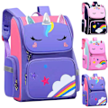 Miniatyrbild 1 av 5: Enhörningsryggsäck Pojkar Flickor Barn Cartoon Skolväska Casual Bookbag Resväska Axelväskor Pink Large