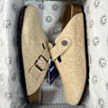 Miniatyrbillede 4 af 5: Unisex Ruskind Blød Fodseng Træsko Unisex Slip-On Fritidssko Sand Color 45
