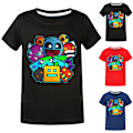 Miniatyrbild 2 av 3: Barn Pojkar Flickor Unisex Casual Sommar Kortärmad T-shirt 7-14 År Red 150cm