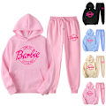 Miniatyrbild 2 av 3: Hoodie + Byxor Set för Kvinnor och Män - Barbie Sportkläder apricot L
