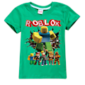 Miniatyrbild 1 av 3: Roblox Pojkar T-shirt Barn Flickor Tecknad Kortärmad Rundhalsad Toppar Barn Pojkar Grafiska T-shirts Green 150cm