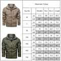 Miniatyrbild 2 av 2: Herrar Jacka Casual Höst Vinter Varm Vindjacka Full Zip Vindtät Ytterkläder Modekappa Army Green XL
