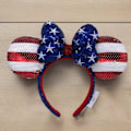 Pikkukuva 2 / 5: Disneyland Tähti Raidallinen Amerikan Lippu Mikki Hiiri Minni Hiiri Korvat Paljetti Panta