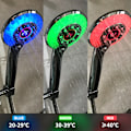 Miniatyrbillede 1 af 9: LED Brusehoved, Regnbruser, Håndbruser, Temperaturindikator, 3 Lysfarver, Vandbesparende
