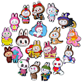 Miniatyrbillede 4 af 4: 18 stk. Labubu Sko Charms Bundle Sæt Dekorationstilbehør til CrocsClogs 18PCS