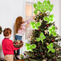 Miniatyrbild 5 av 5: 6 st Curly Furry Lime Green Julgransprydnader Julkulor