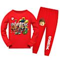 Miniatyrbild 1 av 7: Barn Roblox Spel Långärmad Toppar Byxor Pyjamas Pjs Set Sovkläder Nattkläder Present Red 150cm