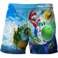 Miniatyrbild 1 av 3: Pojkars 3D Super Mario Bro Baddräkter Strandbadkläder Surfbrädor Present C 140cm