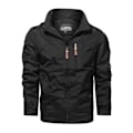 Miniatyrbild 1 av 2: Herrar Jacka Casual Höst Vinter Varm Vindjacka Full Zip Vindtät Ytterkläder Modekappa Black 2XL