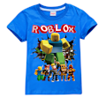 Miniatyrbild 1 av 3: Roblox Pojkar T-shirt Barn Flickor Tecknad Kortärmad Rundhalsad Toppar Barn Pojkar Grafiska T-shirts Dark Blue 160cm