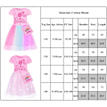 Pikkukuva 5 / 5: Barbie-vaaleanpunainen Prinsessa Cosplay Tyttöjen Mekko Lasten Barbie Mekko Tähti Sateenkaari Pitsihame Olkalaukulla Pink-A 140cm
