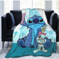 Miniatyrbillede 1 af 2: Stitch Tæppe 3D Printet Blødt Varmt Tæppe Til Sofa Seng A 130*150cm