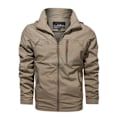 Miniatyrbild 1 av 2: Herrar Jacka Casual Höst Vinter Varm Vindjacka Full Zip Vindtät Ytterkläder Modekappa Khaki 3XL