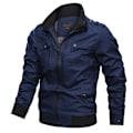 Miniatyrbild 1 av 2: Lättvikts Zip Up Jacka för Män, Bomullsjacka, Casual, Arbetskläder, Golfkläder Blue 4XL
