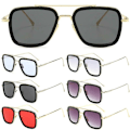 Pikkukuva 3 / 5: Marvel Avengers Iron Man Neliönmuotoiset Metalliaurinkolasit Silmälasit Silver Frame Gradient Gray Lenses 1pair