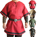 Miniatyrbild 3 av 5: Retro herrkläder medeltida renässans pirat viking kostym topp Red L