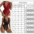 Miniatyrbild 5 av 5: Kvinnlig Sexig Spetslös Baklös Crotchless Body Babydoll Nattkläder Red M
