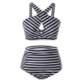 Miniatyrbild 4 av 5: Bikiniset för kvinnor med hög midja, push-up, badkläder blue XL
