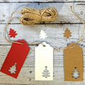 Pikkukuva 5 / 5: 50 kpl Joulukuusi Ripustettavat Kraft Paper Lahjalaput Kortti Narulla white 50PCS