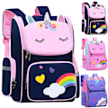Miniatyrbild 4 av 5: Enhörningsryggsäck Pojkar Flickor Barn Cartoon Skolväska Casual Bookbag Resväska Axelväskor Purple L