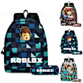 Pikkukuva 4 / 5: 2 kpl/setti Roblox 3D-tulostettu lasten reppu tytöille pojille opiskelijoiden koululaukku matkareppu penaalilla C