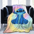 Miniatyrbillede 1 af 2: Stitch Tæppe 3D Printet Blødt Varmt Tæppe Til Sofa Seng C 150*200cm