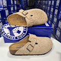 Miniatyrbillede 4 af 5: Unisex Ruskind Blød Fodseng Træsko Unisex Slip-On Fritidssko Sand Color 41