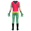 Miniatyrbild 5 av 7: Teen Titans Robin Barn Cosplay Kostym Jumpsuit Kappa Masker Uppsättning Halloween 150cm