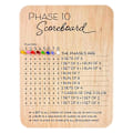 Pikkukuva 1 / 5: Puinen Phase 10 -pistetaulu ja kierrosten seuranta 8 värillisellä tapilla, Phase 10 -pistetaulukot, seurapelipelikorttipeli