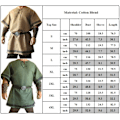 Pikkukuva 5 / 5: Retro miesten vaatteet keskiaikainen renessanssi merirosvo viikinki asu toppi Khaki 4XL