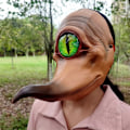 Miniatyrbillede 3 af 3: Halloween Maske Latex Skræmmende Enøjet Langnæbbet Monster Fuglemaske Dragt Til Kostumefest Cosplay Rekvisitter