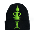 Miniatyrbild 1 av 2: Julhatt Grinch Stickad Hatt Semesterhatt Vinterhuvudbonad D