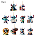 Pikkukuva 1 / 5: 10 KPL Riipus Akryyli 2D Litteä Lahjakoriste Riipus Lilo ja Stitch Joulukoristeet, Joulukoristeet 10PCS