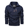 Miniatyrbild 1 av 2: Herrar Jacka Casual Höst Vinter Varm Vindjacka Full Zip Vindtät Ytterkläder Modekappa Blue 2XL
