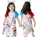 Miniatyrbillede 1 af 3: Pigenatkjole Småbørn Sommer Pyjamas Nattøj Kortærmet Print Pyjamas Sovetøj 3-10 År #1 7-8Years
